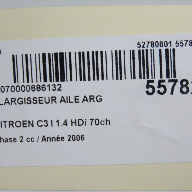 Elargisseur aile arg occasion CITROEN C3 I Phase 2 10-2005->12-2010 1.4 HDi 70ch 4