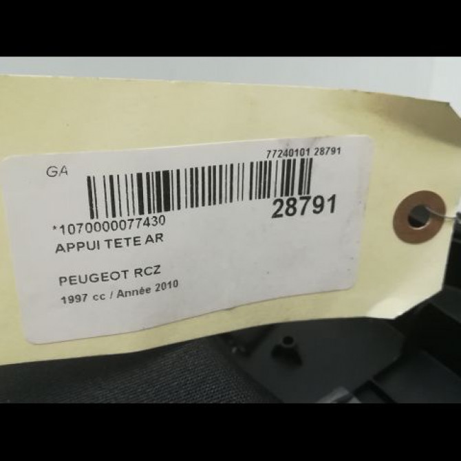 Appui tête arrière occasion PEUGEOT RCZ Phase 1 01-2010->12-2012 3