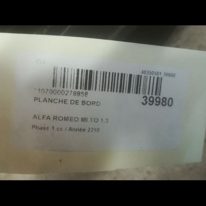 Planche de bord occasion ALFA ROMEO MI.TO MI.TO Phase 1 2008-09-01->2016-12-31 1.3 JTDM 95ch 156097975 2