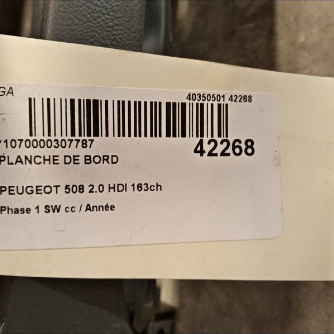 Planche de bord occasion PEUGEOT 508 Phase 1 04-1995->04-1999 2.0 HDI 163ch 8247X1 3
