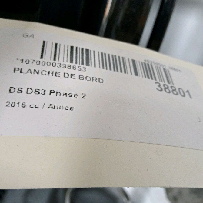 Planche de bord occasion DS DS3 Phase 2 06-2014->... 16164299ZD 2