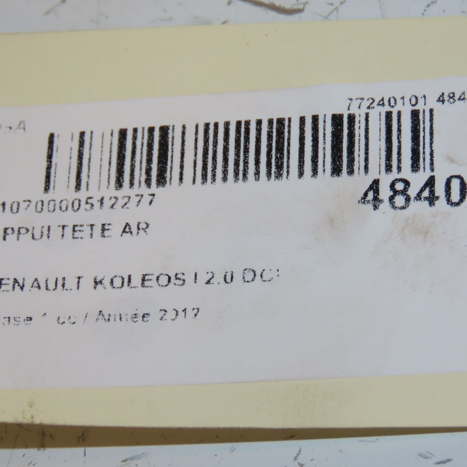 Appui tête arrière occasion RENAULT KOLEOS I Phase 1 06-2008->12-2011 2.0 DCI 150ch 864303402R 3