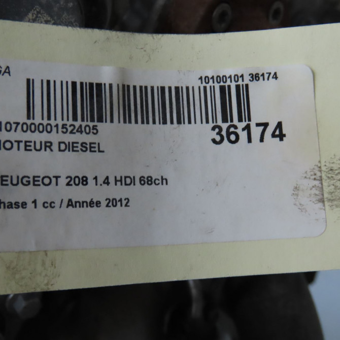 Moteur diesel occasion PEUGEOT 208 208 Phase 1 2012-03-01->2015-09-30 1.4 HDI 68ch 1606279580 6