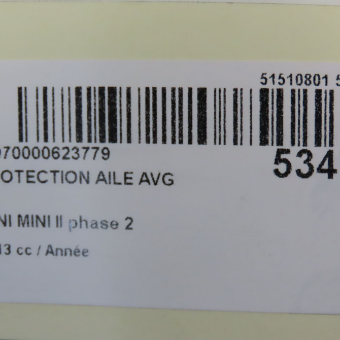 Protection aile avg occasion MINI MINI II phase 2 08-2010->... 51779800761 5