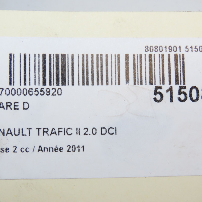 Phare droit occasion RENAULT TRAFIC II Phase 2 08-2006->... 2.0 DCI 90ch 8200701356 5