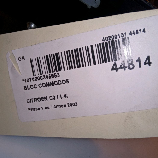 Bloc commodos occasion CITROEN C3 I Phase 1 04-2002->10-2005 1.4i 6239TW 5