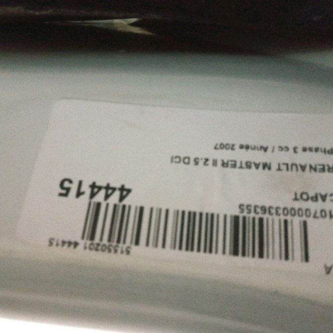 Capot occasion RENAULT MASTER II Phase 3 06-2006->04-2010 2.5 DCI  120ch 7751474717 4
