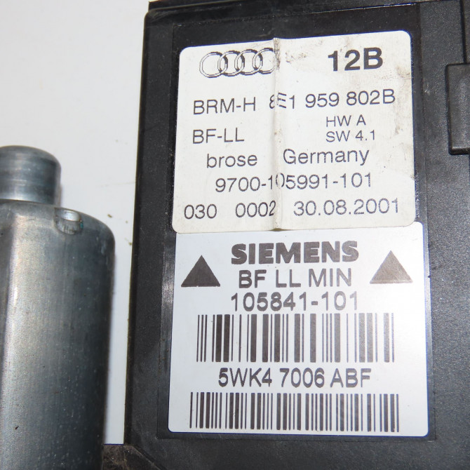 Mecanisme + moteur lève-glace avant droit occasion AUDI A4 II Phase 1 01-2001->11-2004 1.9 TDi 130ch 8E0837462C 5