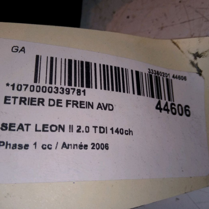 Etrier de frein avant droit occasion SEAT LEON II Phase 1 09-2005->05-2009 2.0 TDI 140ch 1K0615124E 4