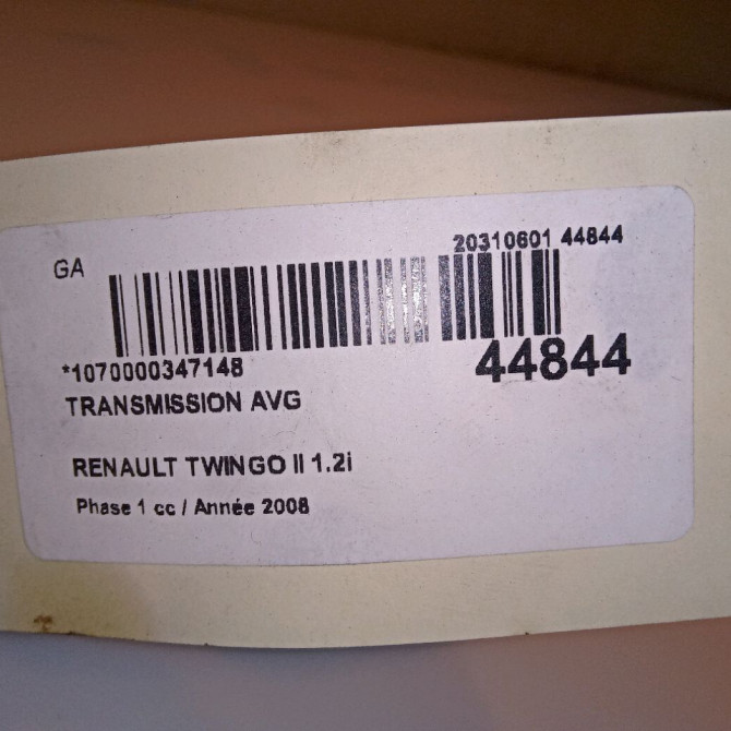 Transmission avant gauche occasion RENAULT TWINGO II Phase 1 06-2007->11-2011 1.2i 60ch 391012385R 3