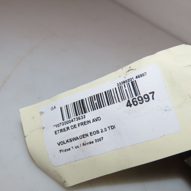 Etrier de frein avant droit occasion VOLKSWAGEN EOS Phase 1 04-2006->01-2011 2.0 TDI 140ch 1K0615124E 5