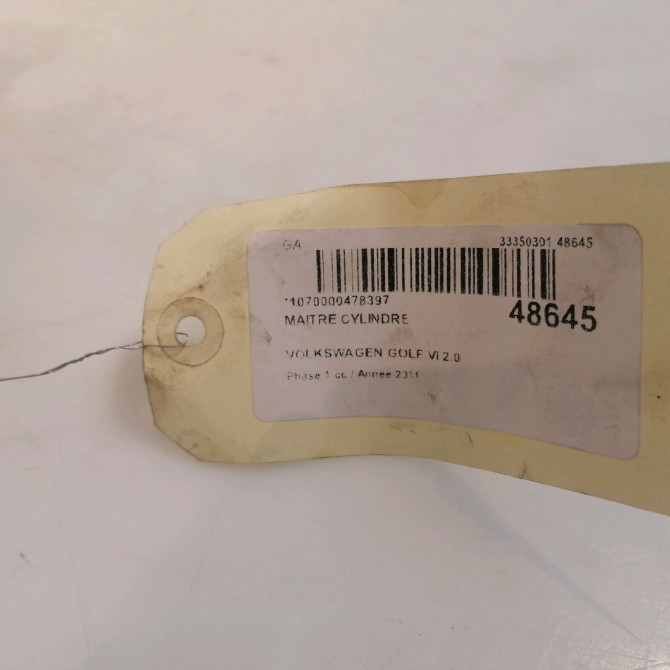 Maitre cylindre occasion VOLKSWAGEN GOLF VI Phase 1 10-2008->04-2013 2.0 TDI 140ch 1K1614019L 4