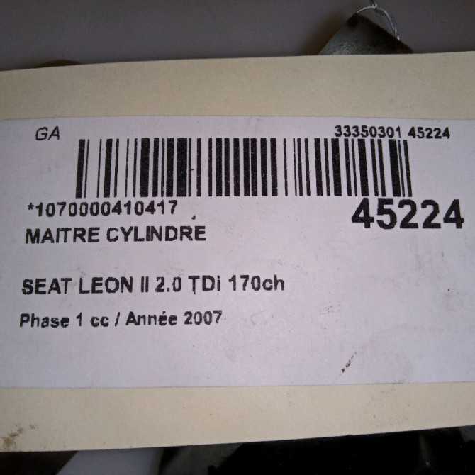 Maitre cylindre occasion SEAT LEON II Phase 1 09-2005->05-2009 2.0 TDi 170ch 1K1614019L 5