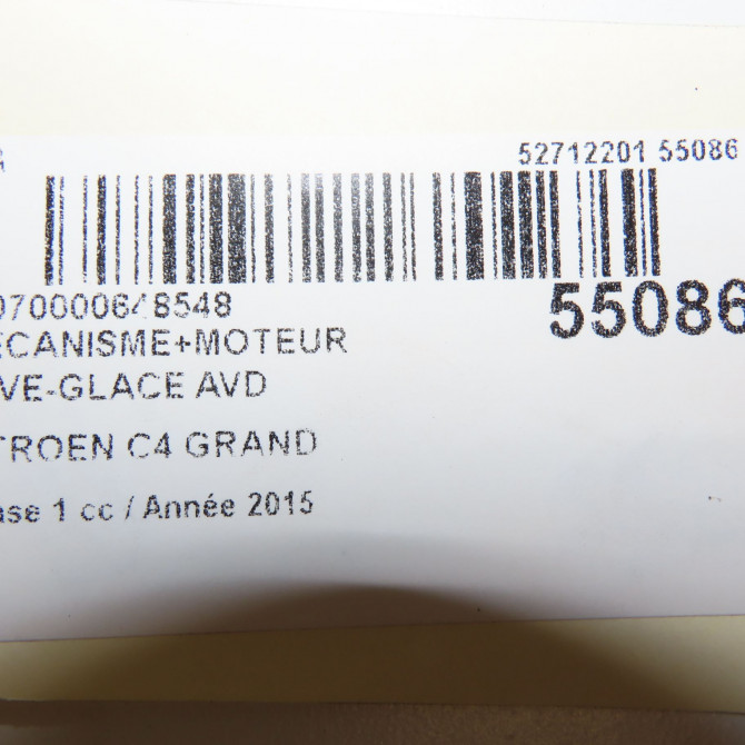 Mecanisme + moteur lève-glace avant droit occasion CITROEN C4 GRAND PICASSO II Phase 1 04-2013->... 2.0 BlueHDI 150ch 9826076280 7