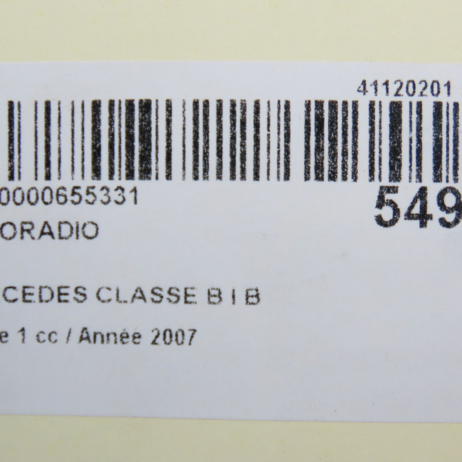 Autoradio occasion MERCEDES CLASSE B I Phase 1 06-2005->04-2008 B 180 CDI 1698209889 6