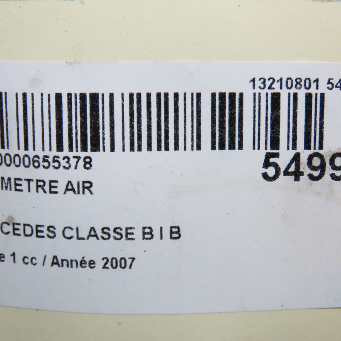 Debimetre air occasion MERCEDES CLASSE B I Phase 1 06-2005->04-2008 B 180 CDI 942948 6