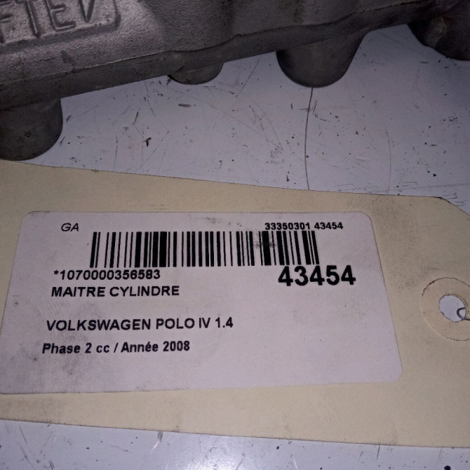 Maitre cylindre occasion VOLKSWAGEN POLO IV Phase 2 05-2005->09-2009 1.4 TDI 80ch 6Q0611019Q 3