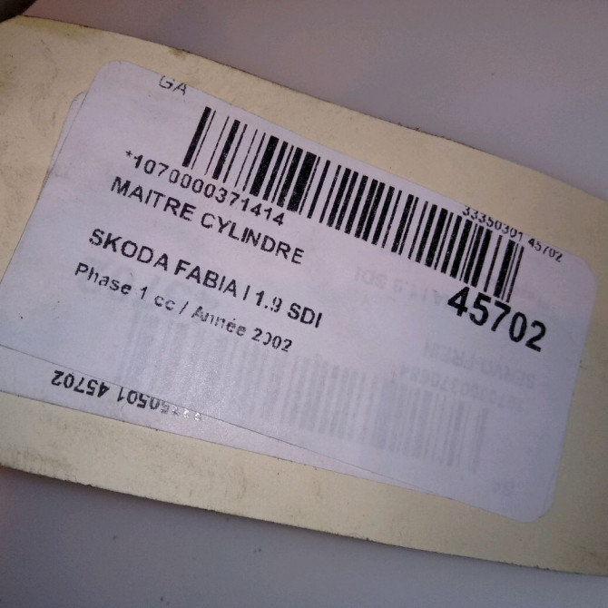 Maitre cylindre occasion SKODA FABIA I FABIA I Phase 1 2000-04-01->2004-09-30 1.9 SDI 6Q0611019Q 4