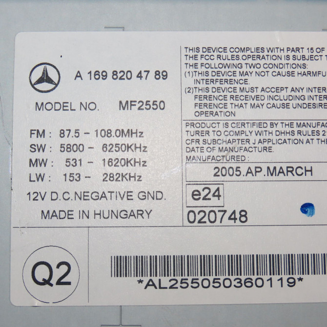 Autoradio occasion MERCEDES CLASSE B I Phase 1 06-2005->04-2008 B200CDI 140ch 1698209889 3