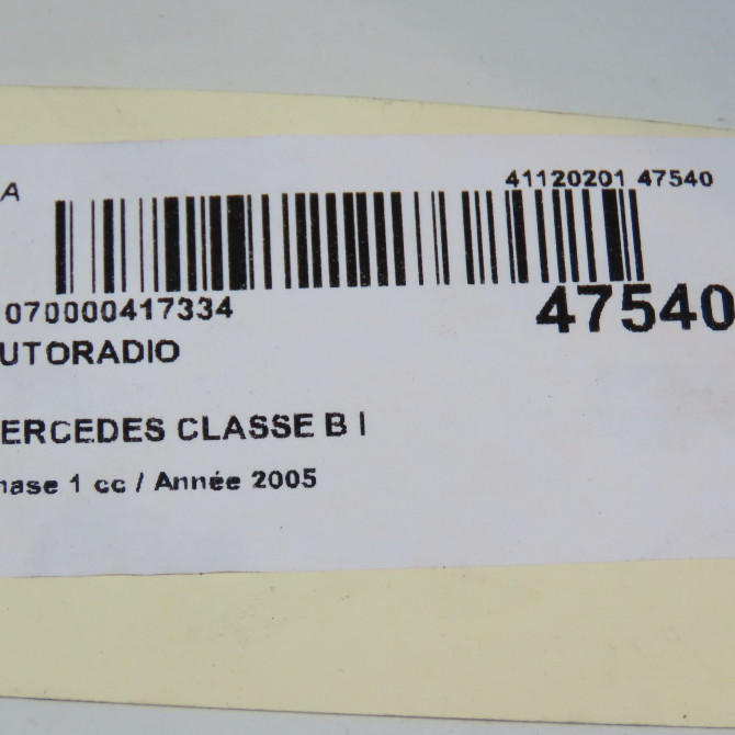 Autoradio occasion MERCEDES CLASSE B I Phase 1 06-2005->04-2008 B200CDI 140ch 1698209889 5