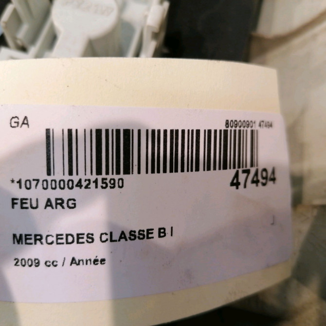 Feu arrière gauche occasion MERCEDES CLASSE B I Phase 2 04-2008->09-2011 1698202564 5