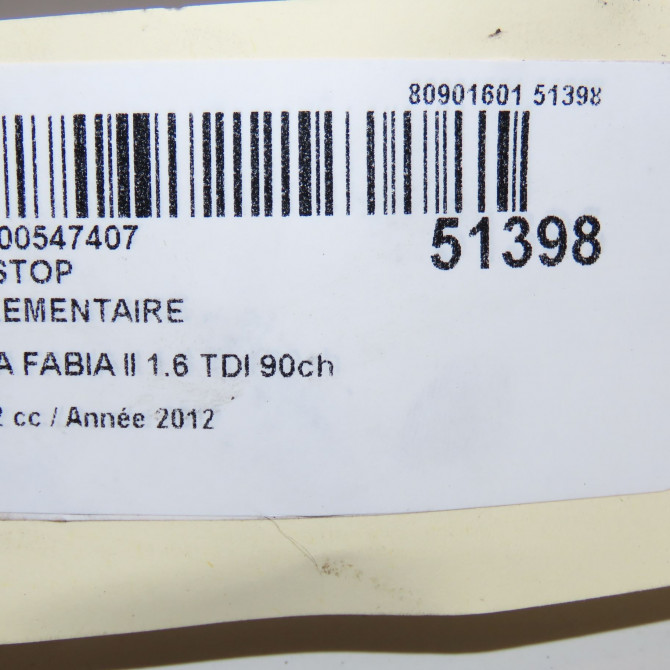 Feux stop supplementaire occasion SKODA FABIA II Phase 2 03-2010->12-2014 1.6 TDI 90ch 5J694509747H 4
