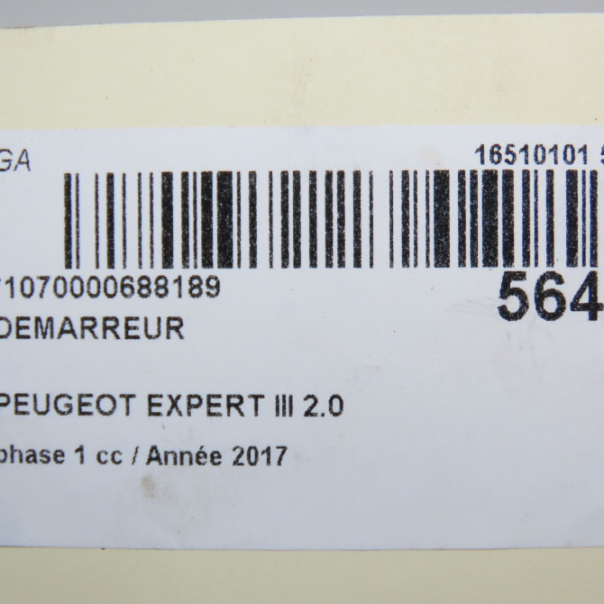 Démarreur occasion PEUGEOT EXPERT III phase 1 03-2016->... 2.0 BLUEHDI 120ch 5802Z5 7
