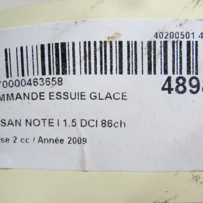 Commande essuie glace occasion NISSAN NOTE I phase 2 03-2009->02-2014 1.5 DCI 86ch 252609U01A 5