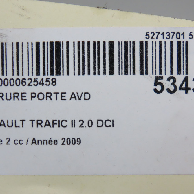 Serrure porte avd occasion RENAULT TRAFIC II Phase 2 08-2006->... 2.0 DCI 16v 115ch 8200042171 7