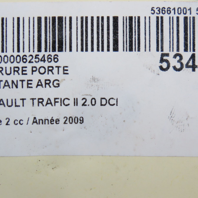 Serrure porte battante arg occasion RENAULT TRAFIC II Phase 2 08-2006->... 2.0 DCI 16v 115ch 8200282303 6