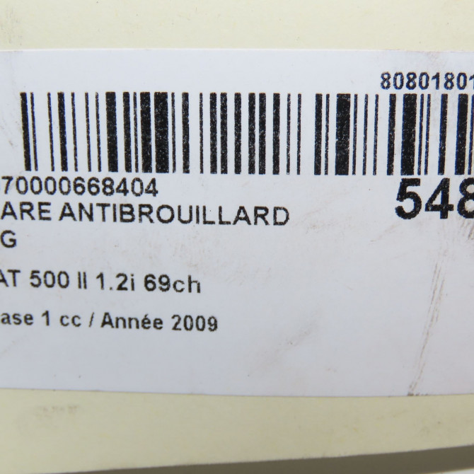 Phare antibrouillard avant gauche occasion FIAT 500 II 500 II Phase 1 2007-07-01->2016-03-31 1.2i 69ch 51822889 5