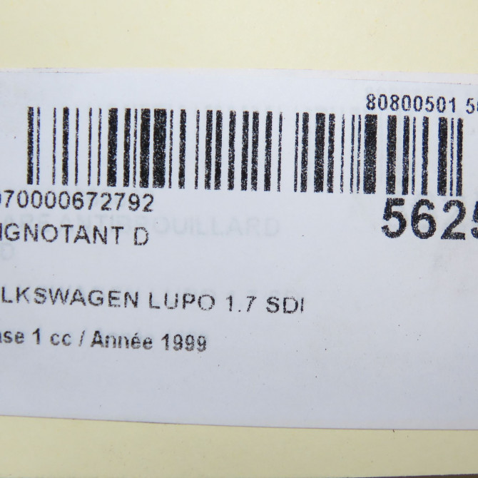 Clignotant droit occasion VOLKSWAGEN LUPO Phase 1 10-1998->06-2005 1.7 SDI 6X0953050G 6