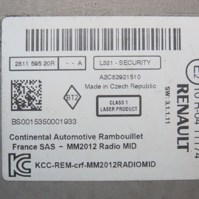 Autoradio occasion RENAULT KANGOO II Phase 2 01-2013->... 1.5 DCI 90ch 281153208R 3