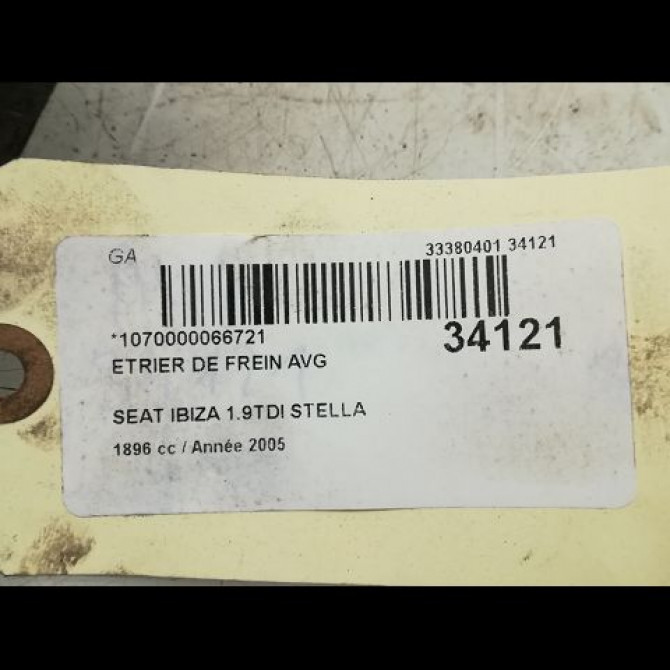 Etrier de frein avant gauche occasion SEAT IBIZA III Phase 1 03-2002->03-2006 1.9 TDI 100ch 1K0615123D 3
