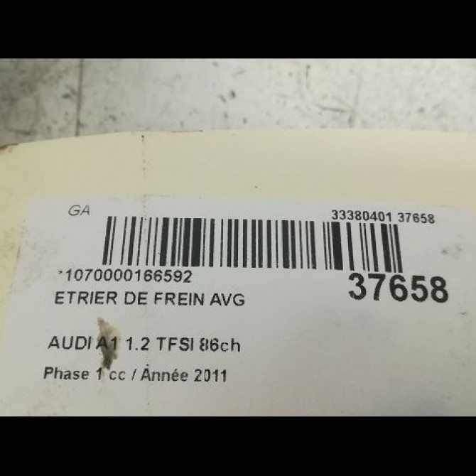 Etrier de frein avant gauche occasion AUDI A1 Phase 1 06-2010->03-2015 1.2 TFSI 86ch 1K0615123D 3