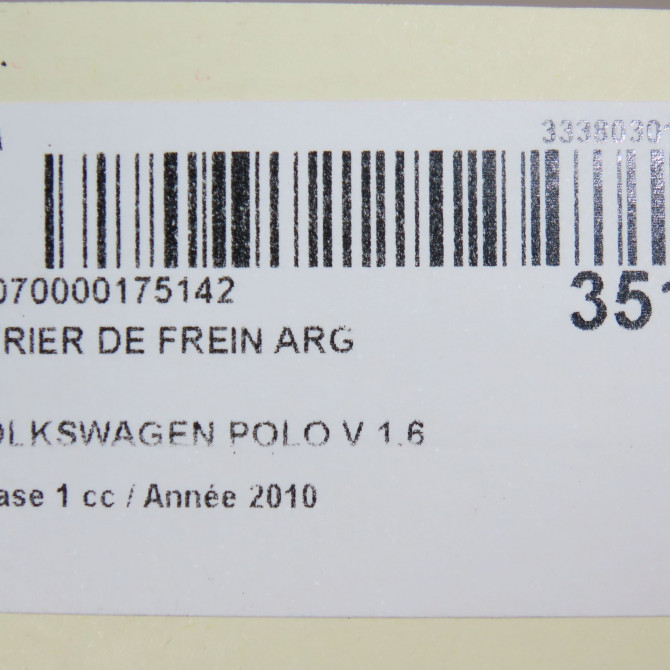 Etrier de frein arrière gauche occasion VOLKSWAGEN POLO V POLO V Phase 1 2009-09-01->2014-05-31 1.6 TDI 90ch 6R0615423 6