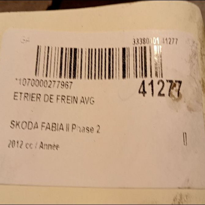 Etrier de frein avant gauche occasion SKODA FABIA II Phase 2 COMBI 03-2010->12-2014 1K0615123D 3