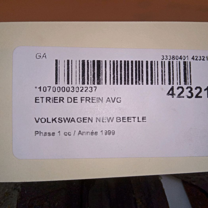 Etrier de frein avant gauche occasion VOLKSWAGEN NEW BEETLE I Phase 1 01-1999->10-2005 1.9 TDI 90ch 1K0615123D 4