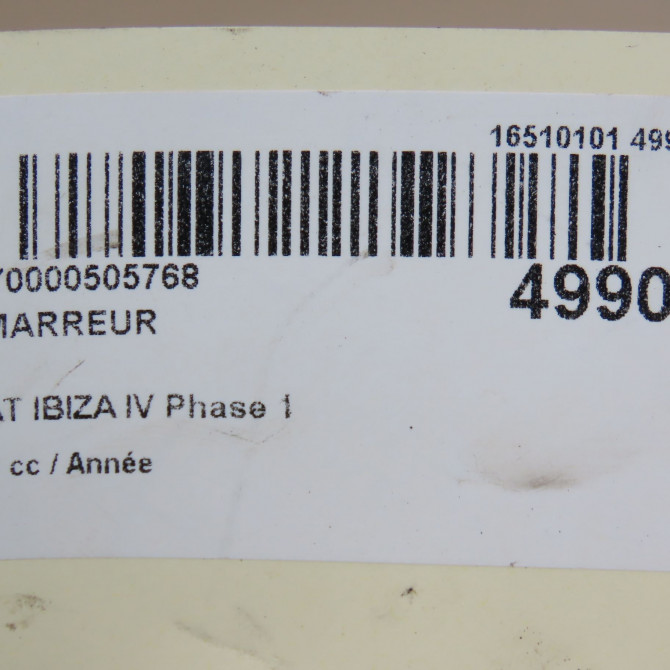 Démarreur occasion SEAT IBIZA IV Phase 1 05-2008->01-2012 2Z911024K 7