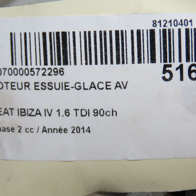 Moteur essuie-glace avant occasion SEAT IBIZA IV IBIZA IV Phase 2 2012-02-01->2016-03-31 1.6 TDI 90ch 5C7955113E 7