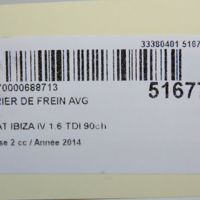 Etrier de frein avant gauche occasion SEAT IBIZA IV IBIZA IV Phase 2 2012-02-01->2016-03-31 1.6 TDI 90ch 1K0615123D 6