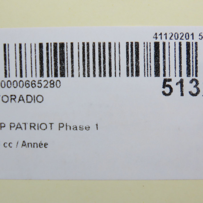 Autoradio occasion JEEP PATRIOT Phase 1 11-2007->12-2010 6