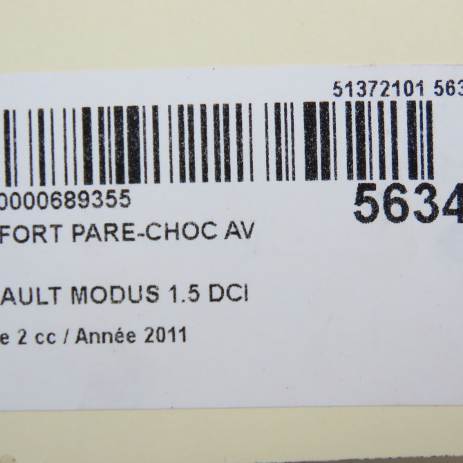 Renfort pare-choc avant occasion RENAULT MODUS Phase 2 01-2008->12-2012 1.5 DCI 75ch 8200834849 4
