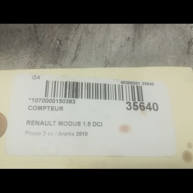 Compteur occasion RENAULT MODUS Phase 2 01-2008->12-2012 1.5 DCI 75ch 8200668078 3