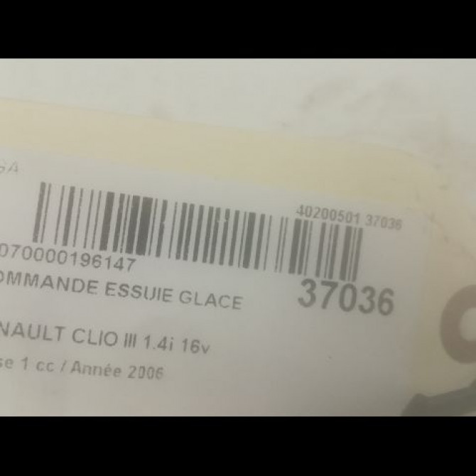 Commande essuie glace occasion RENAULT CLIO III Phase 1 09-2005->03-2009 1.4i 16v 100ch 8201590631 3