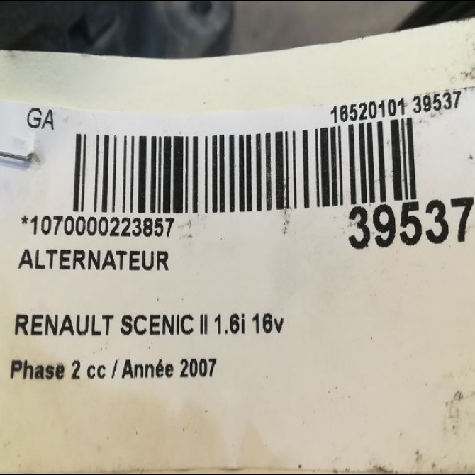 Alternateur occasion RENAULT SCENIC II Phase 2 09-2006->04-2009 1.6i 16v 8200660034 4