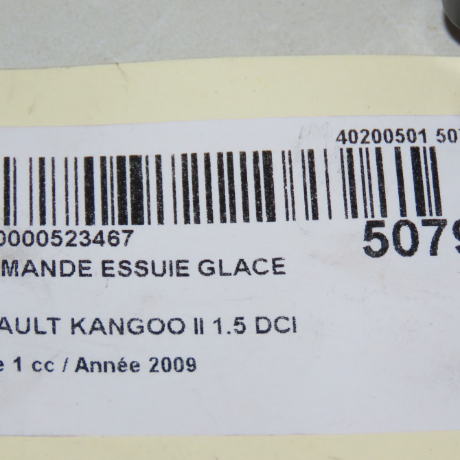 Commande essuie glace occasion RENAULT KANGOO II Phase 1 01-2008->03-2013 1.5 DCI 85ch 8201590631 6