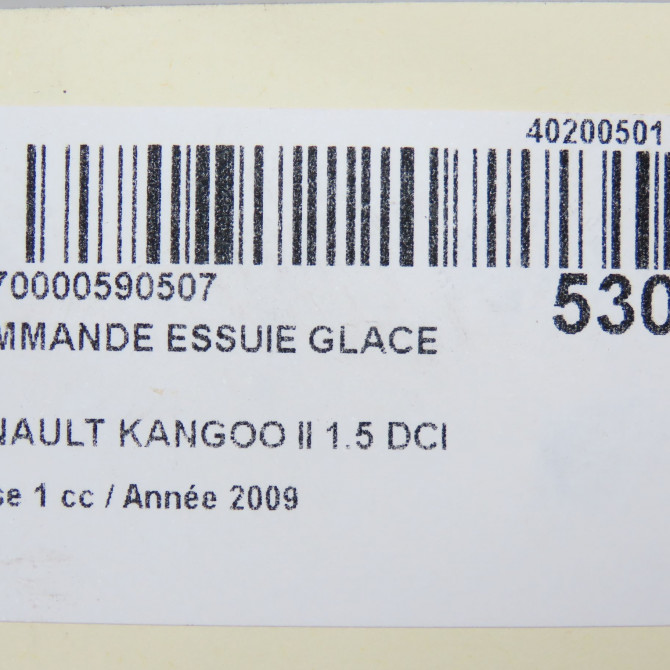 Commande essuie glace occasion RENAULT KANGOO II Phase 1 01-2008->03-2013 1.5 DCI 105ch 8201590631 6