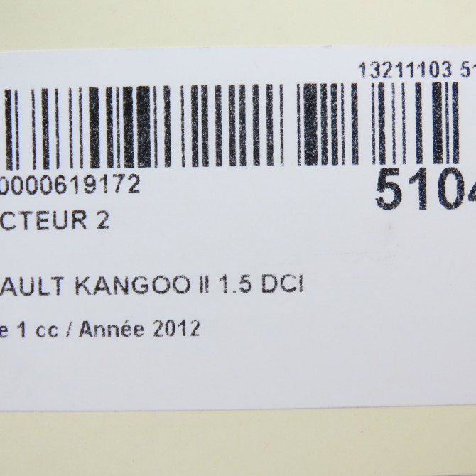 occasion RENAULT KANGOO II Phase 1 01-2008->03-2013 1.5 DCI 90ch 166000897R 6