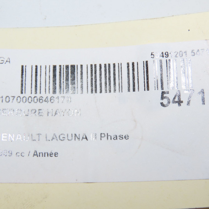Serrure hayon occasion RENAULT LAGUNA III Phase 1 COUPE 08-2008->03-2013 8200948107 5